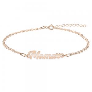 Mommy - Bratara personalizata inimioara din argint 925 placat cu aur roz - Mama Mommy - Bratara personalizata inimioara din argint 925 placat cu aur roz - Mama