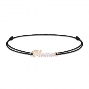 Mommy - Bratara personalizata snur cu inscriptia mama din argint 925 placat cu aur roz