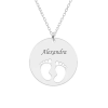 My kid - Colier personalizat banut cu nume si talpite din argint 925 My kid - Colier personalizat banut cu nume si talpite din argint 925