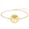 My Kid - Bratara personalizata din argint placat cu aur galben 24K banut cu nume si talpite My Kid - Bratara personalizata din argint placat cu aur galben 24K banut cu nume si talpite