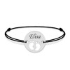 My Kid - Bratara personalizata snur si banut argint 925 cu nume si talpite My Kid - Bratara personalizata snur si banut argint 925 cu nume si talpite