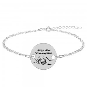 Nala - Bratara personalizata cu banut pentru mama din argint 925