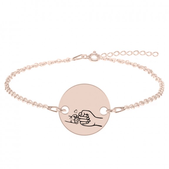 Nala - Bratara personalizata cu banut pentru mama din argint 925 placat cu aur roz Nala - Bratara personalizata cu banut pentru mama din argint 925 placat cu aur roz