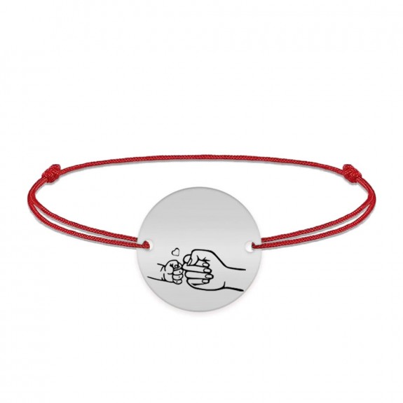 Nala - Bratara personalizata cu banut si snur pentru mama din argint 925 Nala - Bratara personalizata cu banut si snur pentru mama din argint 925