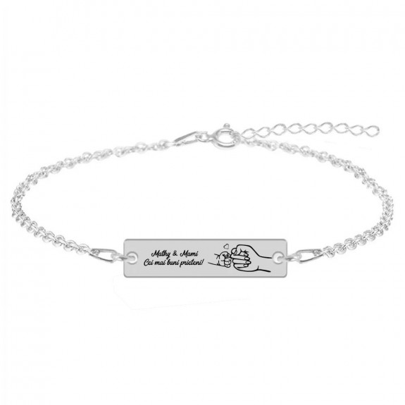 Nala - Bratara personalizata cu tablita pentru mama din argint 925 Nala - Bratara personalizata cu tablita pentru mama din argint 925