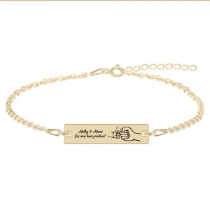 Nala - Bratara personalizata cu tablita pentru mama din Aur 14 karate - 30 x 7mm