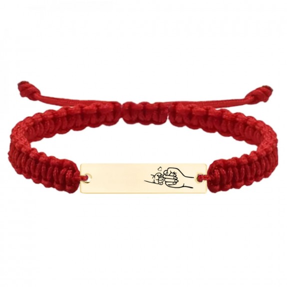 Nala - Bratara personalizata cu tablita si snur impletit pentru mama din argint 925 placat cu aur galben 24 karate Nala - Bratara personalizata cu tablita si snur impletit pentru mama din argint 925 placat cu aur galben 24 karate
