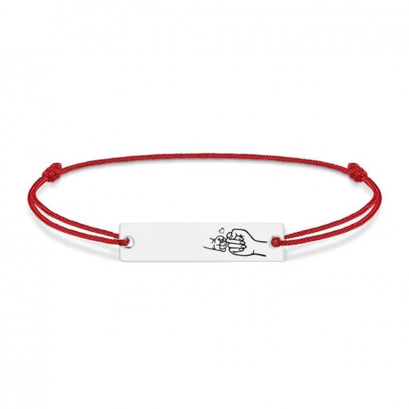 Nala - Bratara personalizata cu tablita si snur pentru mama din argint 925 Nala - Bratara personalizata cu tablita si snur pentru mama din argint 925