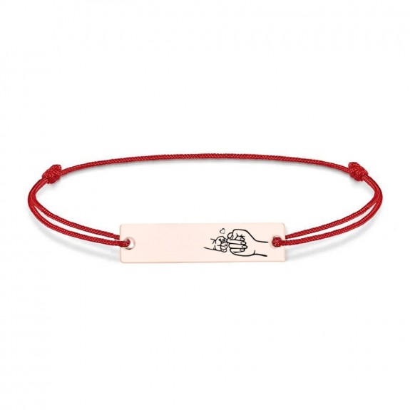 Nala - Bratara personalizata cu tablita si snur pentru mama din argint 925 placat cu aur roz Nala - Bratara personalizata cu tablita si snur pentru mama din argint 925 placat cu aur roz