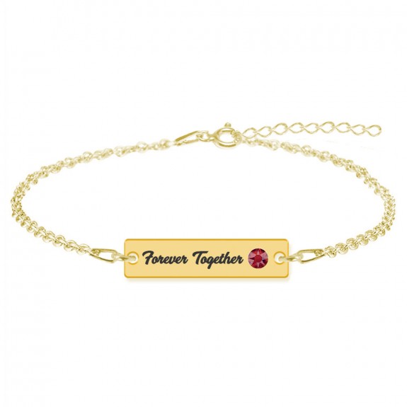 Nasty - Bratara personalizata tablita din argint 925 placat cu aur galben 24K