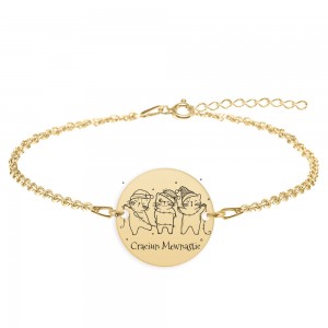 Nathan - Bratara personalizata din argint 925 placat cu aur galben 24K - Craciun Mewnastic