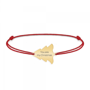 Noel - Bratara bradut argint 925 placat cu aur galben 24K personalizata cu mesaj - snur