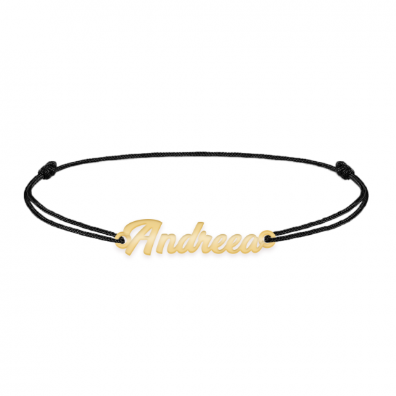 Nomine - Bratara snur personalizata cu nume din argint 925 placat cu aur galben 24K Nomine - Bratara snur personalizata cu nume din argint 925 placat cu aur galben 24K
