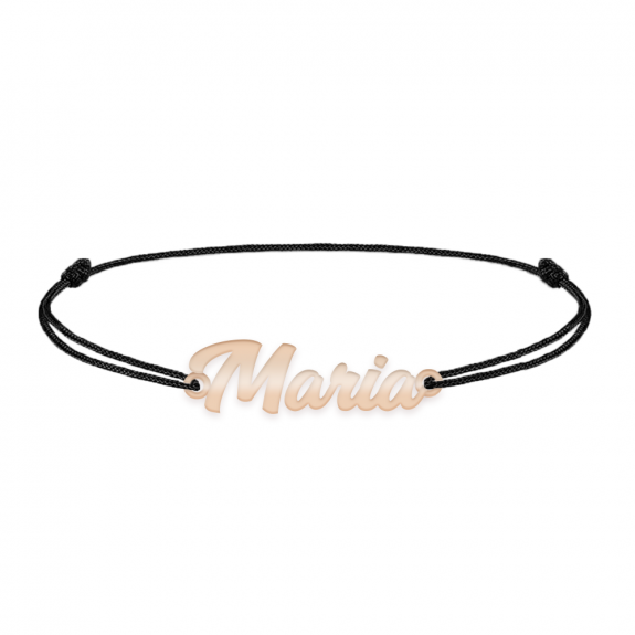 Nomine - Bratara snur personalizata cu nume din argint 925 placat cu aur roz