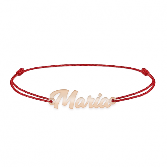 Nomine - Bratara snur personalizata cu nume din argint 925 placat cu aur roz