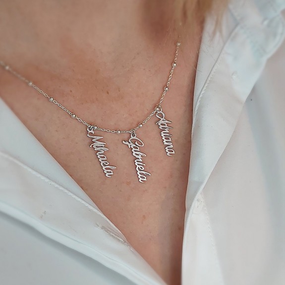Olelo - Colier bile argint 925 personalizat cu nume Olelo - Colier bile argint 925 personalizat cu nume