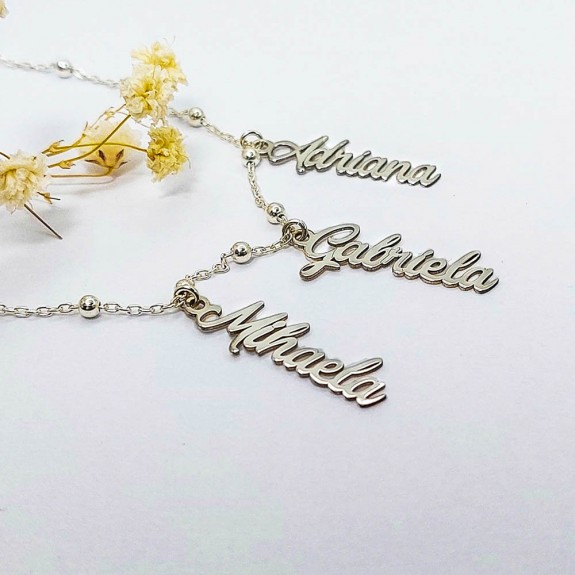 Olelo - Colier bile argint 925 personalizat cu nume Olelo - Colier bile argint 925 personalizat cu nume