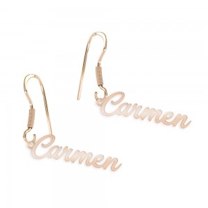 Olelo - Cercei personalizati cu nume din argint 925 placat cu aur roz Olelo - Cercei personalizati cu nume din argint 925 placat cu aur roz