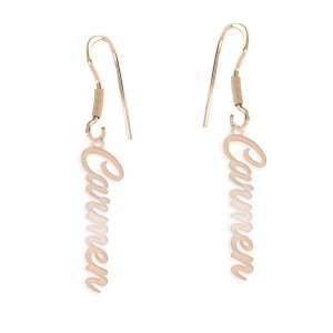 Olelo - Cercei personalizati cu nume din argint 925 placat cu aur roz Olelo - Cercei personalizati cu nume din argint 925 placat cu aur roz