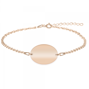 Ovalia - Bratara personalizata cu nume din argint 925 placat cu aur roz