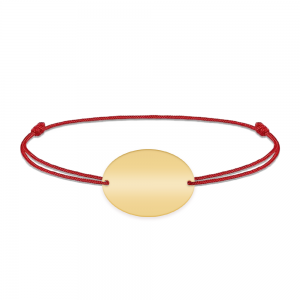 Ovalia - Bratara personalizata snur cu nume din argint 925 placat cu aur galben 24K