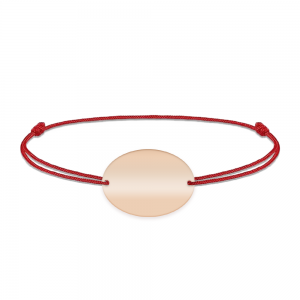 Ovalia - Bratara personalizata snur cu nume din argint 925 placat cu aur roz