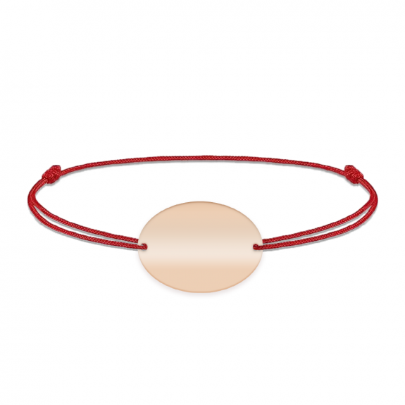 Ovalia - Bratara personalizata snur cu nume din argint 925 placat cu aur roz