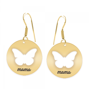 Papilio - Cercei personalizati banut cu fluturas decupat din argint 925 placat cu aur galben 24K Papilio - Cercei personalizati banut cu fluturas decupat din argint 925 placat cu aur galben 24K
