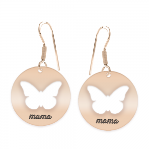 Papilio - Cercei personalizati banut cu fluturas decupat din argint 925 placat cu aur roz Papilio - Cercei personalizati banut cu fluturas decupat din argint 925 placat cu aur roz