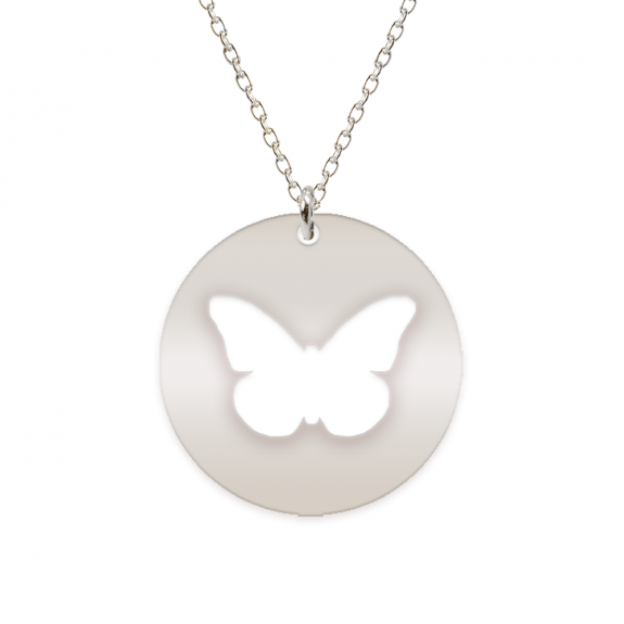 Papilio - Colier personalizat cu fluturas decupat din argint 925 - Banut Papilio - Colier personalizat cu fluturas decupat din argint 925 - Banut