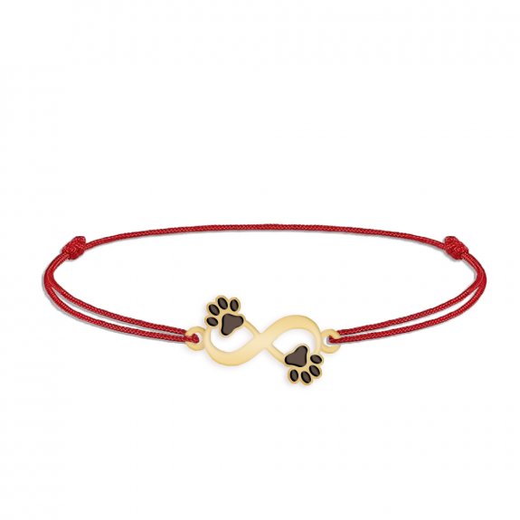 Niky - Bratara personalizata snur infinit si labute cu nume din argint 925 placat cu aur galben 24K