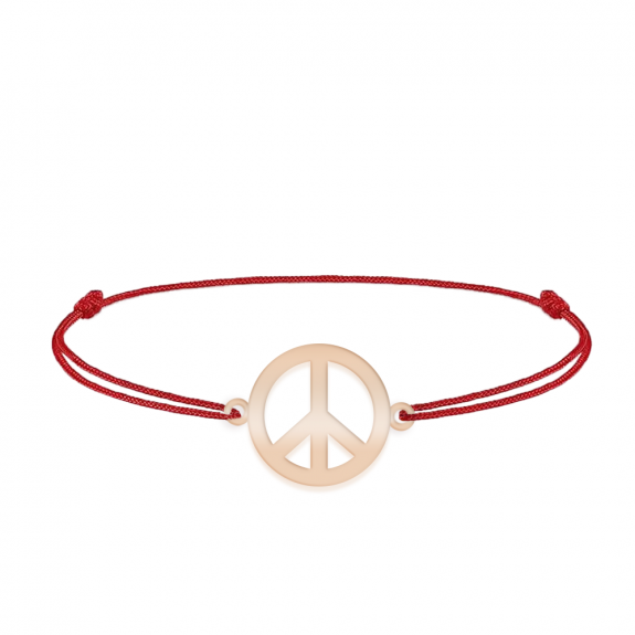 Peace - Bratara personalizata semnul pacii din argint 925 placat cu aur roz