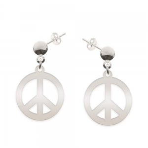 Peace - Cercei personalizati semnul pacii cu tija din argint 925