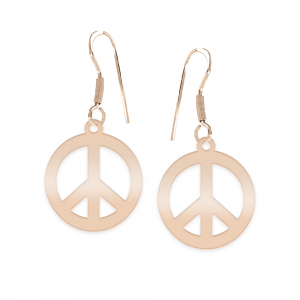 Peace - Cercei personalizati semnul pacii cu tortita deschisa din argint 925 placat cu aur roz Peace - Cercei personalizati semnul pacii cu tortita deschisa din argint 925 placat cu aur roz