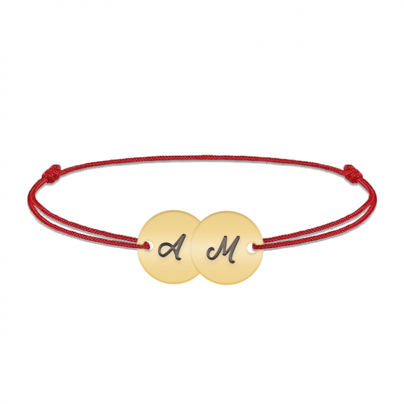 Penny - Bratara personalizata snur doi banuti din argint 925 placat cu aur galben 24K