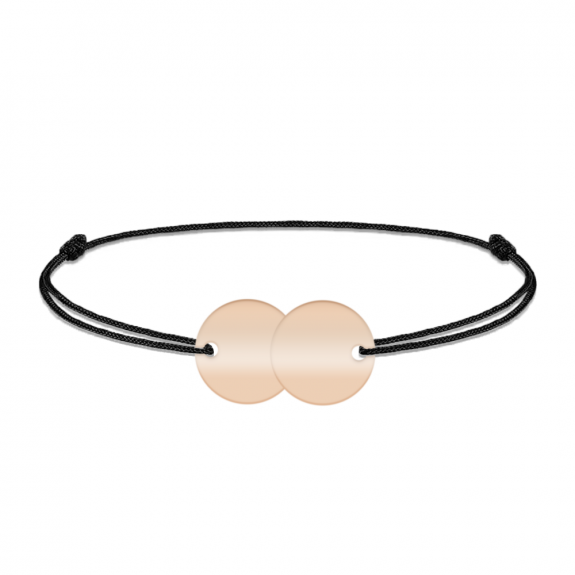 Penny - Bratara personalizata snur doi banuti din argint 925 placat cu aur roz