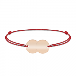 Penny - Bratara personalizata snur doi banuti din argint 925 placat cu aur roz