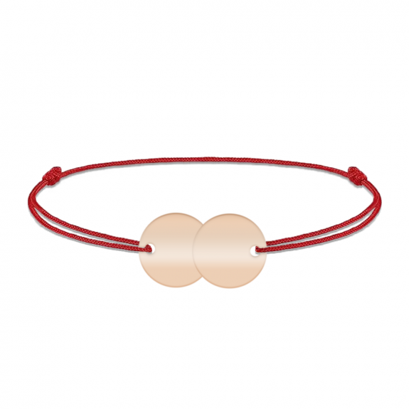 Penny - Bratara personalizata snur doi banuti din argint 925 placat cu aur roz