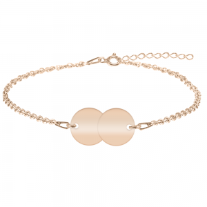 Penny - Bratara personalizata doi banuti din argint 925 placat cu aur roz