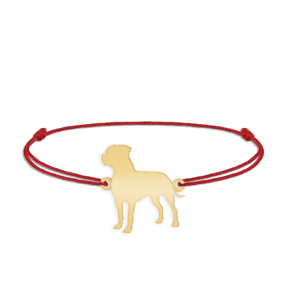 Pitbull - Bratara personalizata snur Pitbull din argint 925 placat cu aur galben 24K Pitbull - Bratara personalizata snur Pitbull din argint 925 placat cu aur galben 24K