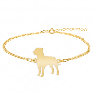 Pitbull - Bratara personalizata Pitbull din argint 925 placat cu aur galben 24K