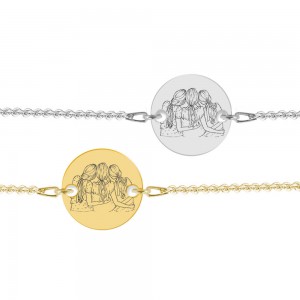 Queens - Bratara personalizata din argint 925 placat cu aur galben 24K pentru cele mai bune prietene