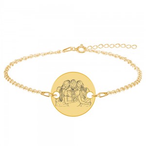 Queens - Bratara personalizata din argint 925 placat cu aur galben 24K pentru cele mai bune prietene