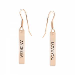 Sara- Cercei personalizati din argint  925 placat cu aur roz Sara- Cercei personalizati din argint  925 placat cu aur roz