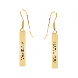 Sara- Cercei personalizati din argint  925 placat cu aur galben 24K Sara- Cercei personalizati din argint  925 placat cu aur galben 24K