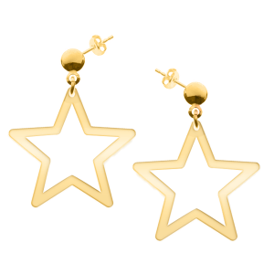 Selena - Cercei personalizati stea din argint 925 placat cu aur galben 24K - Tija Selena - Cercei personalizati stea din argint 925 placat cu aur galben 24K - Tija