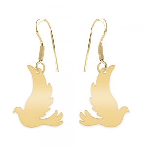 Serenity - Cercei personalizati porumbel din argint 925 placat cu aur galben 24K Serenity - Cercei personalizati porumbel din argint 925 placat cu aur galben 24K