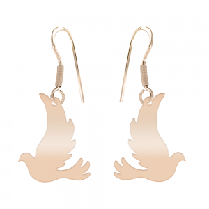 Serenity - Cercei personalizati porumbel din argint 925 placat cu aur roz Serenity - Cercei personalizati porumbel din argint 925 placat cu aur roz