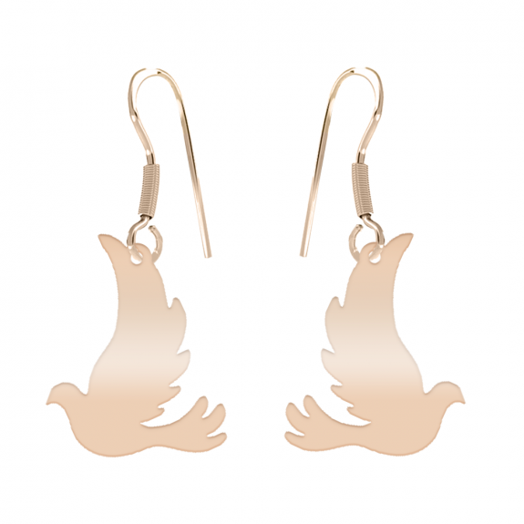 Serenity - Cercei personalizati porumbel din argint 925 placat cu aur roz