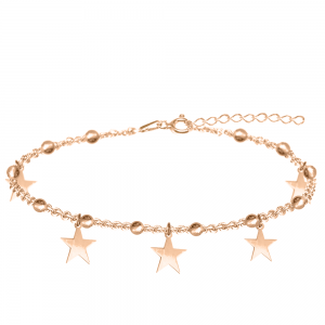 Sirius - Bratara personalizata tip salba cu stelute din argint 925 placat cu aur roz